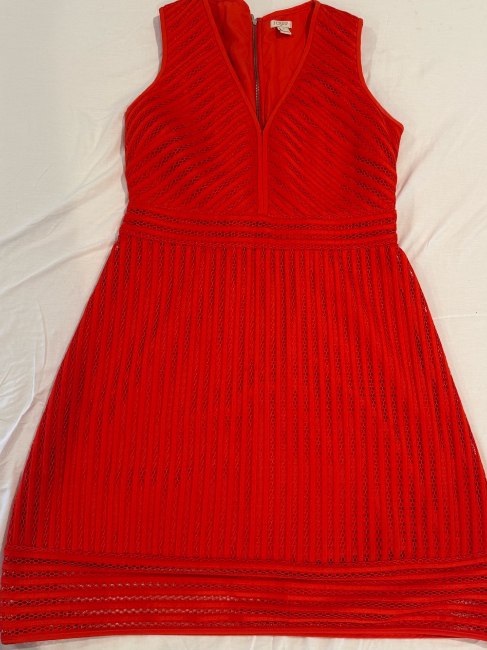 J. Crew Red Ribbed V-Neck Dress Sweater